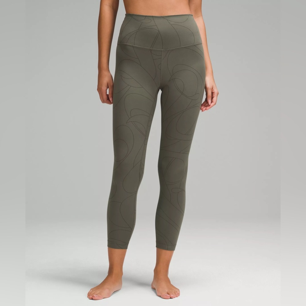 Lululemon Align High Rise sage green paterned Leggings